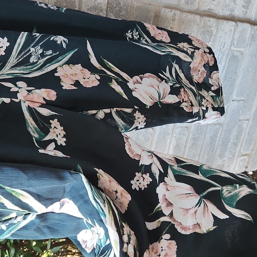 City Chic Jumpsuit Floral Womens Size 20 L Green Pink Flowers - Picture 2 of 13